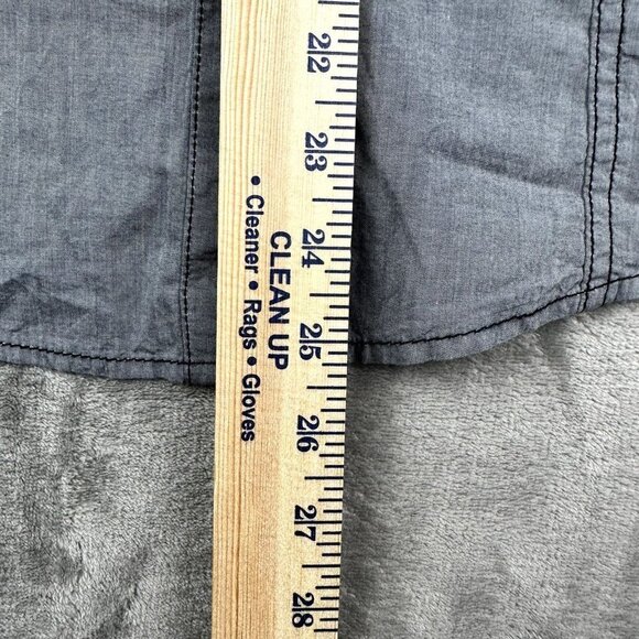 Harley Davidson Women’s SZ M Sleeveless Button Down Blouse Crochet Back Gray - Picture 4 of 7